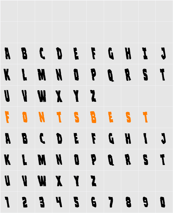 Clubber Lang Leftalic Character Map