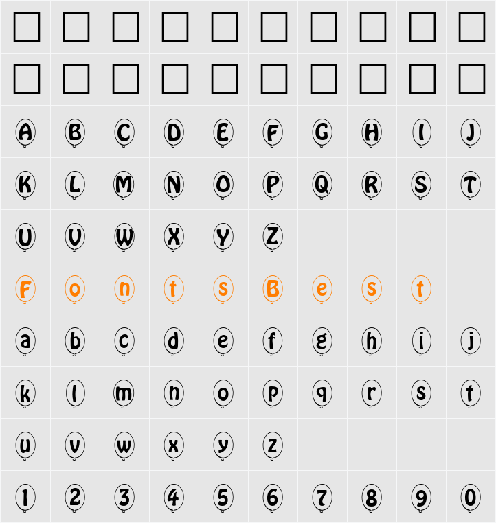 SP Ballon DB Character Map