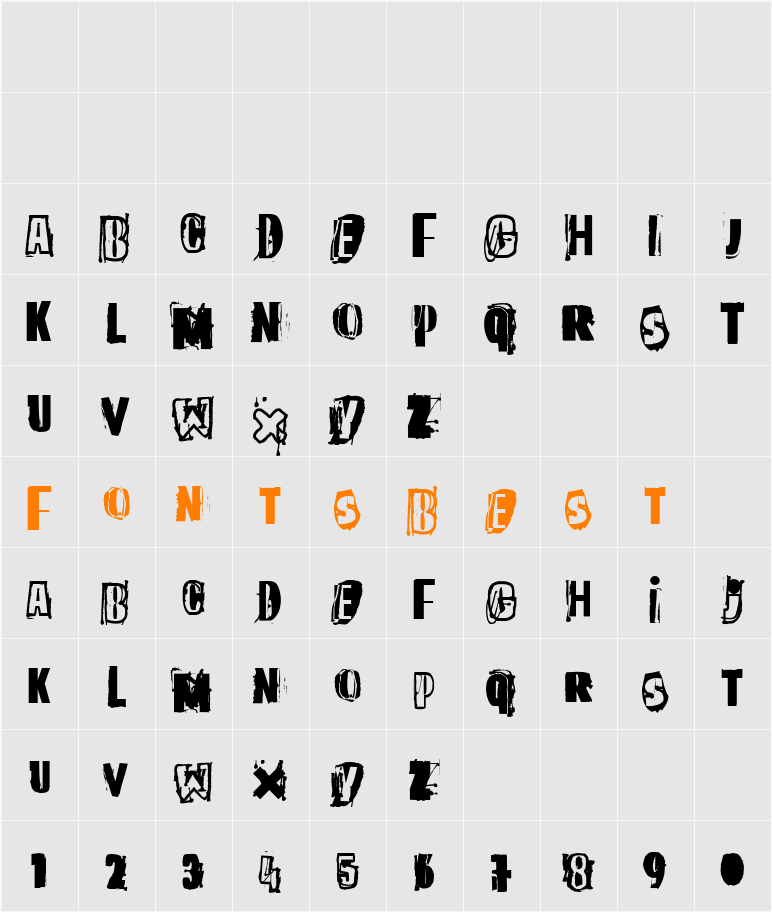 The quick monkey Character Map