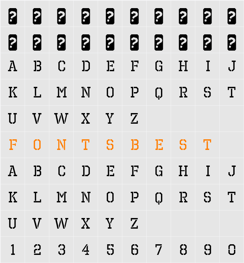 Octin Prison Rg Character Map
