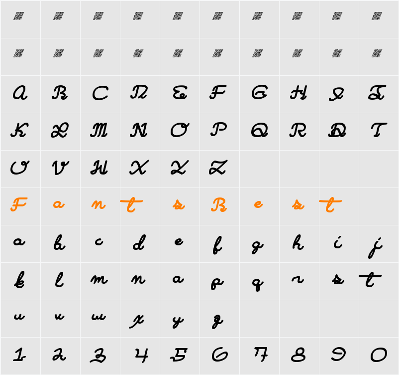 LearningMachineItalic Character Map