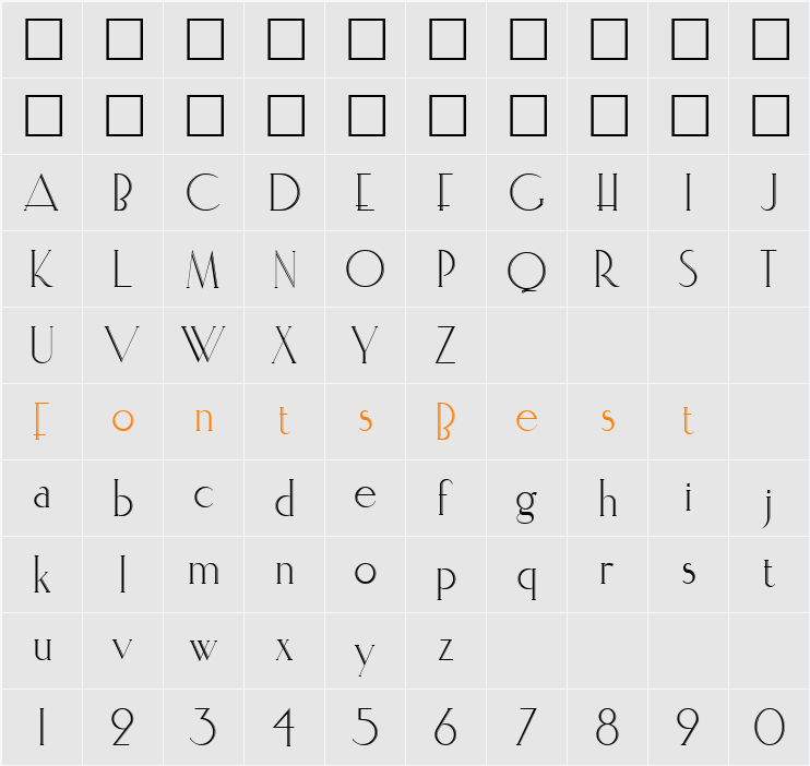 ElisiaInline Character Map