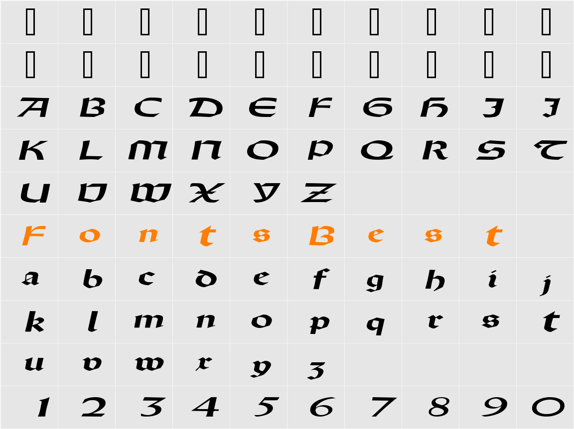 DriscollSSK Character Map