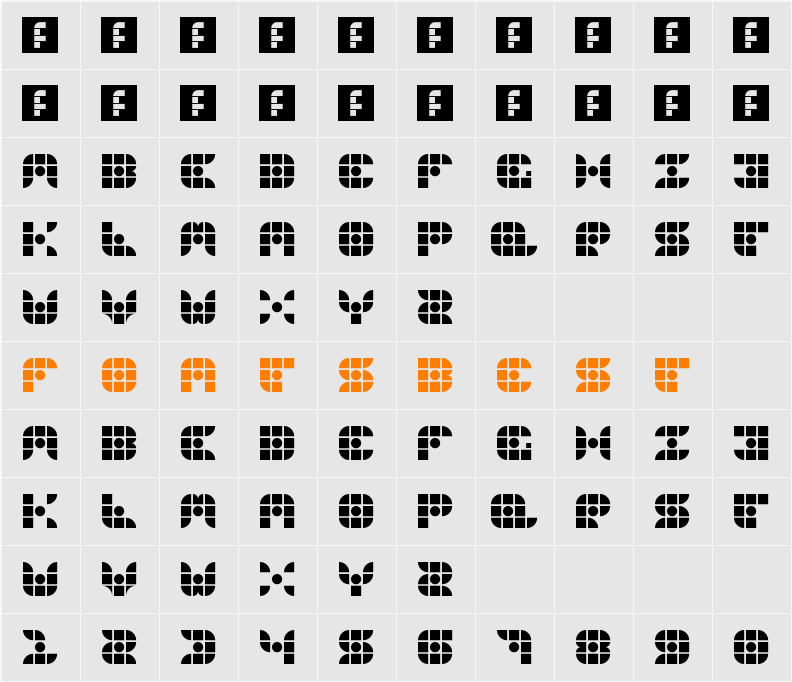 Gridder Character Map