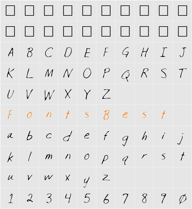 NicolasHand Character Map