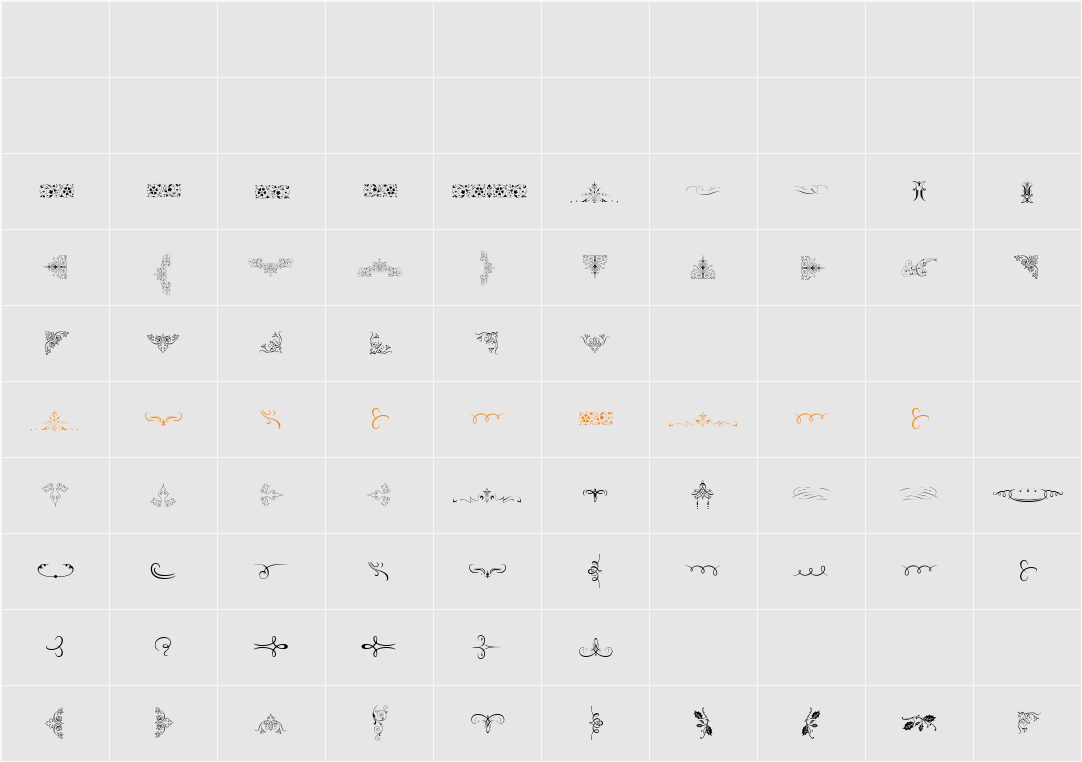 Soft Ornaments Character Map