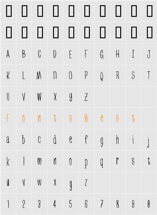 greenbeans Character Map