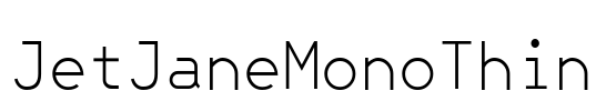 JetJaneMonoThin Font Image