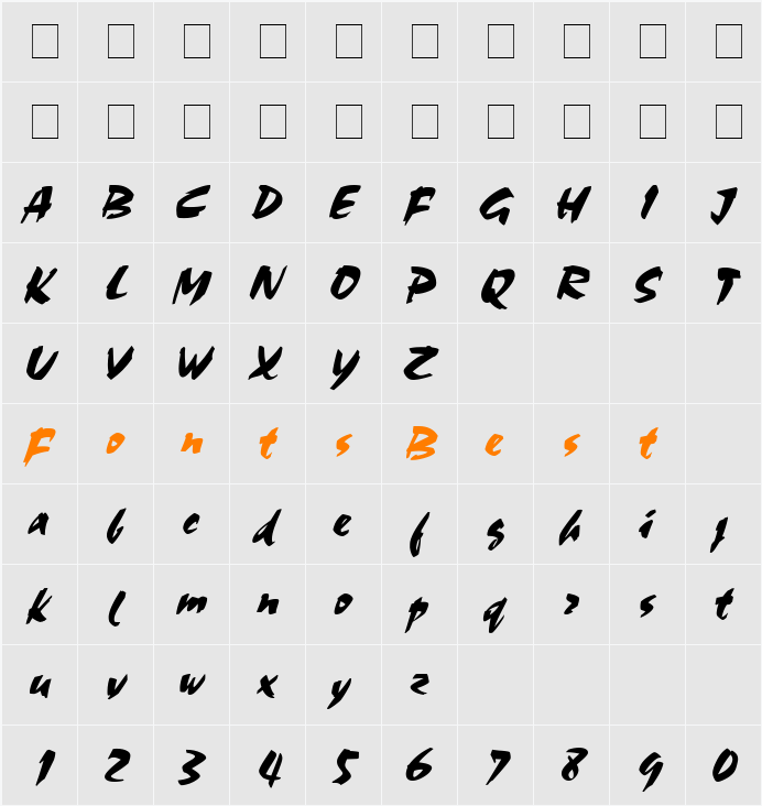 Stucco 27 Character Map