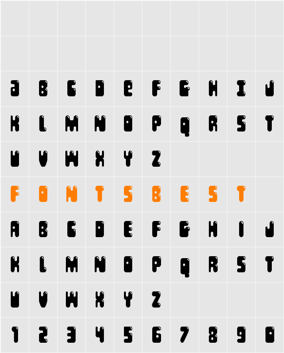 Bubble Butt Condensed Character Map