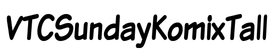 VTCSundayKomixTall Font Image