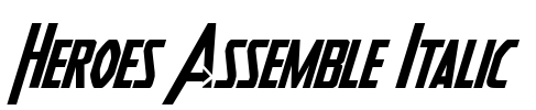 Heroes Assemble Italic Font Image