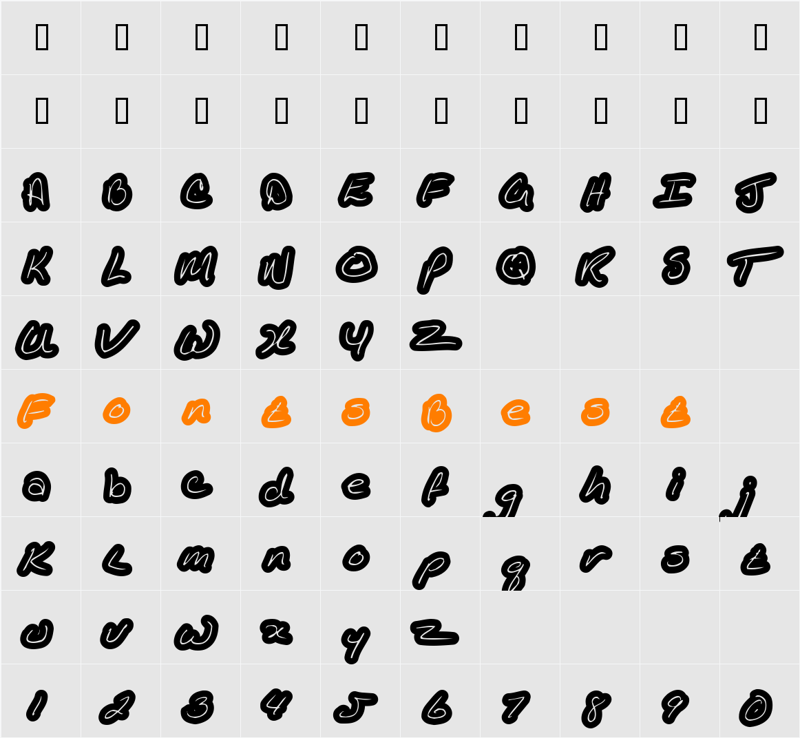 KathleenInline Character Map