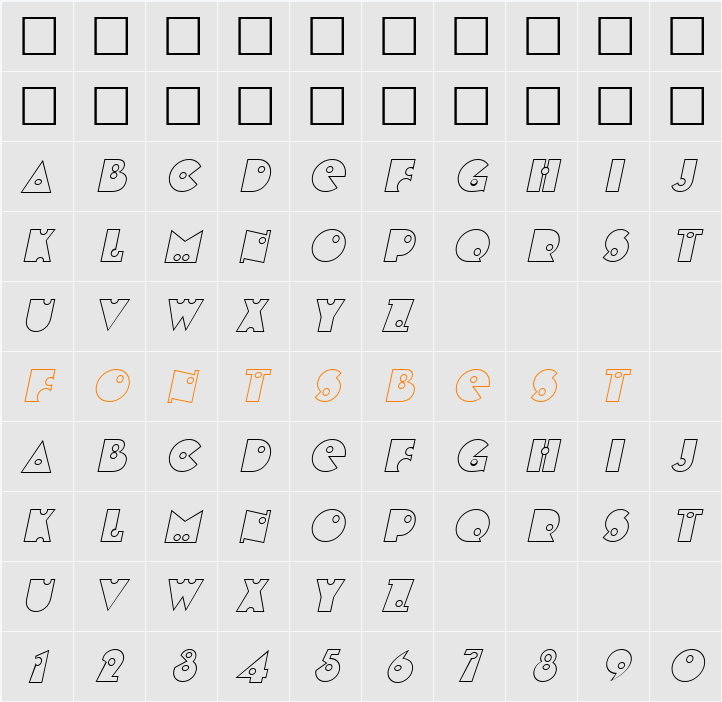 ShotShellOpen Character Map