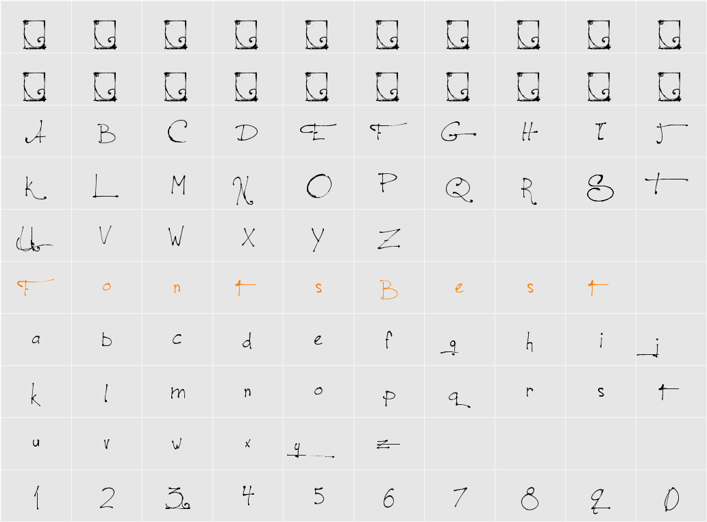 Jellyka - le Grand Saut Textual Character Map