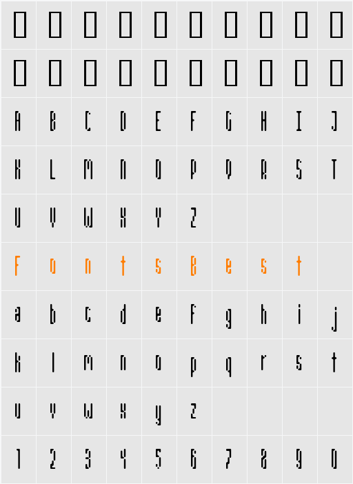 TekStencil Character Map