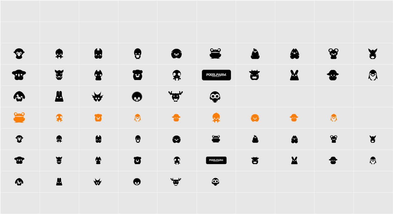 Pixelfarm Pets (united) Character Map