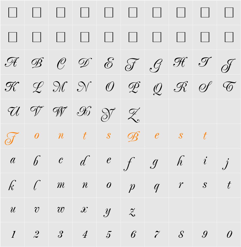PoemExclusive Character Map