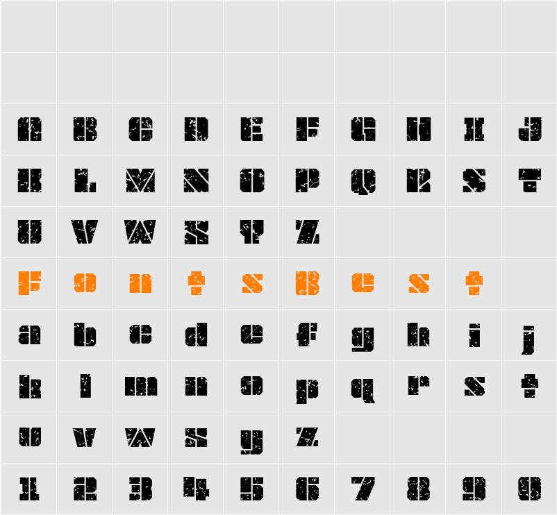 JLS OverKill Grunge Character Map