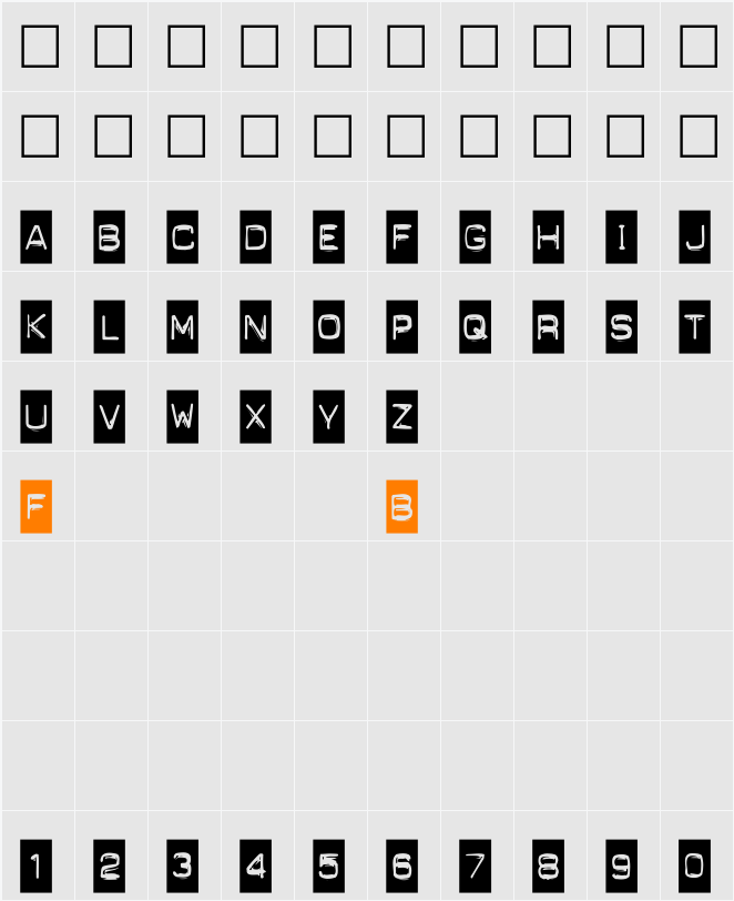 Punch Label Character Map