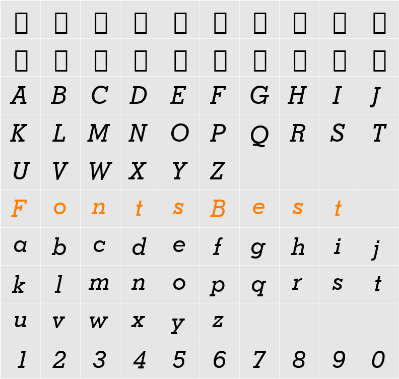 Stymie Md BT Character Map
