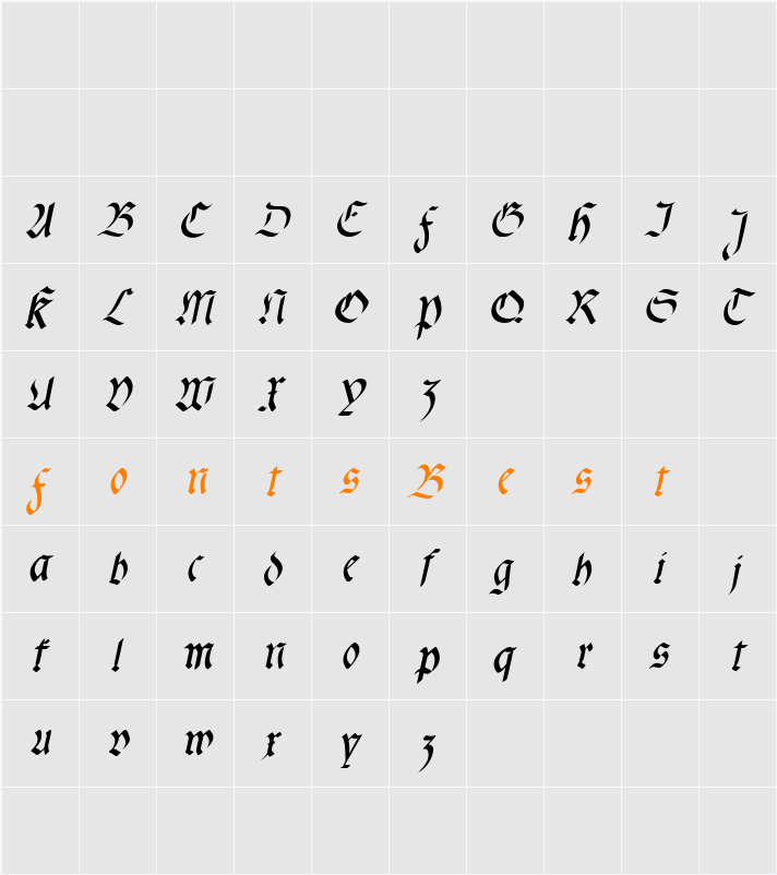 fracta Character Map
