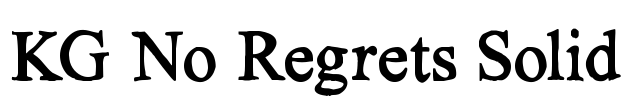 KG No Regrets Solid Font Image