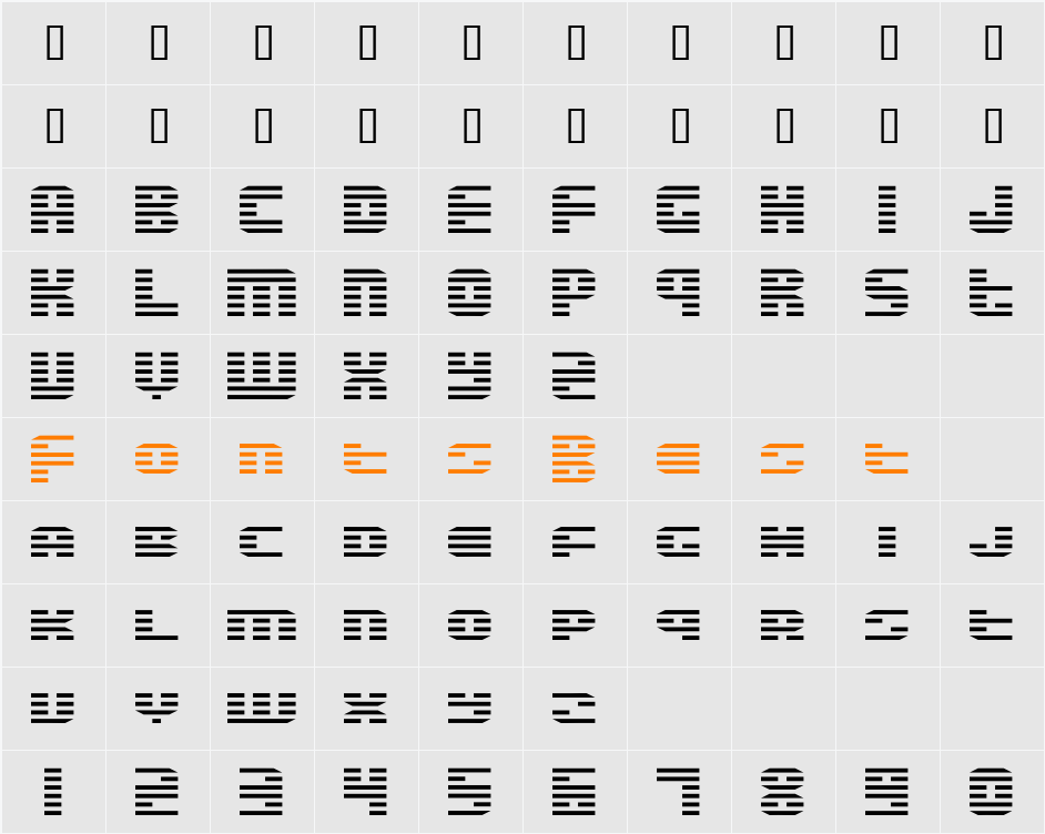 Enduro Dos Character Map