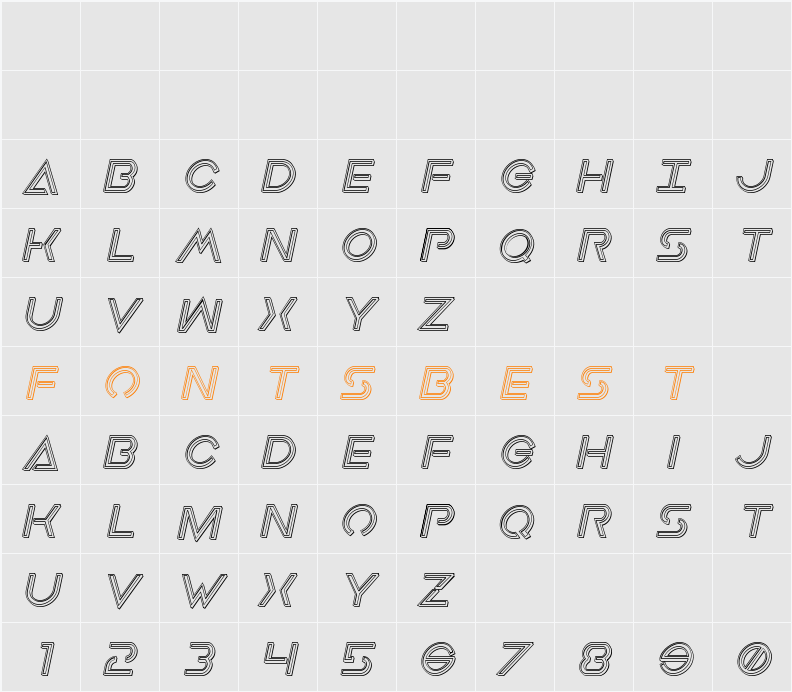 Earth Orbiter Engraved Italic Character Map