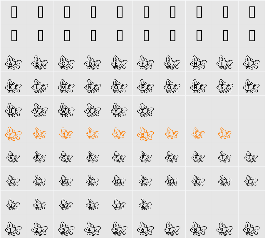 RMFish2 Character Map