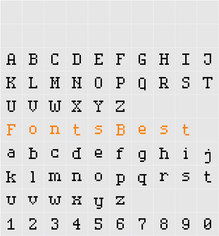 Serif Pixel-7 Character Map