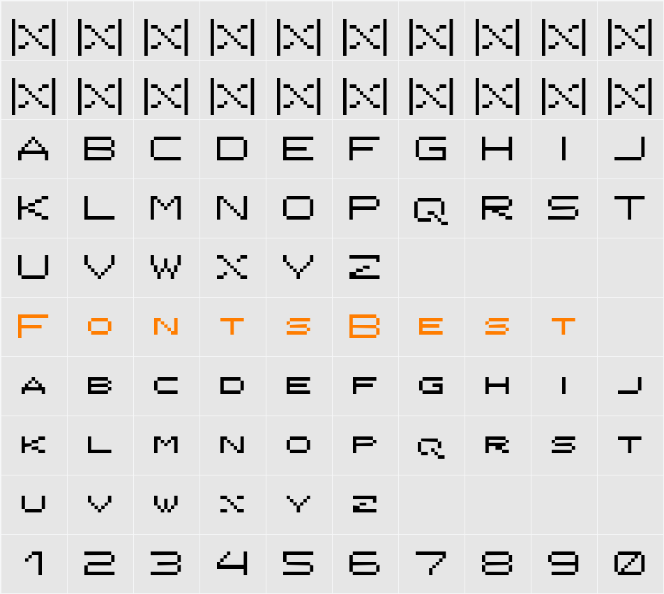 ISL_ONYX Character Map