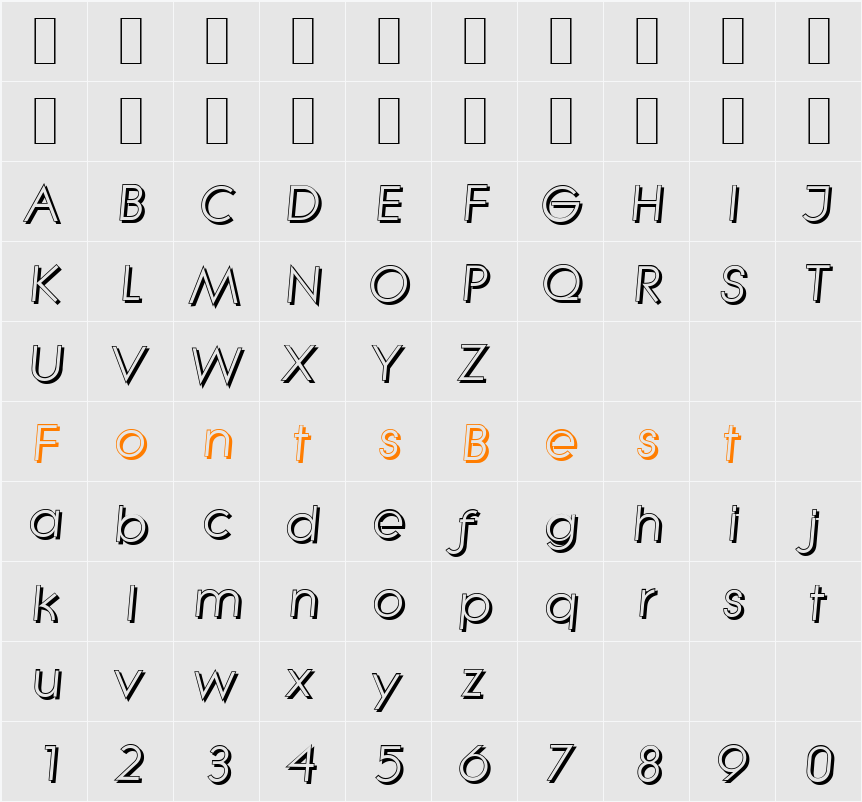 LiteraShadow Character Map