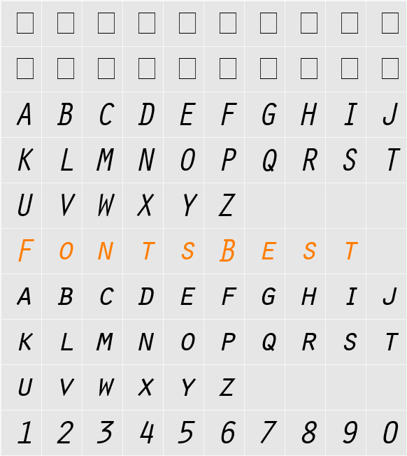 Scribe SSi Character Map