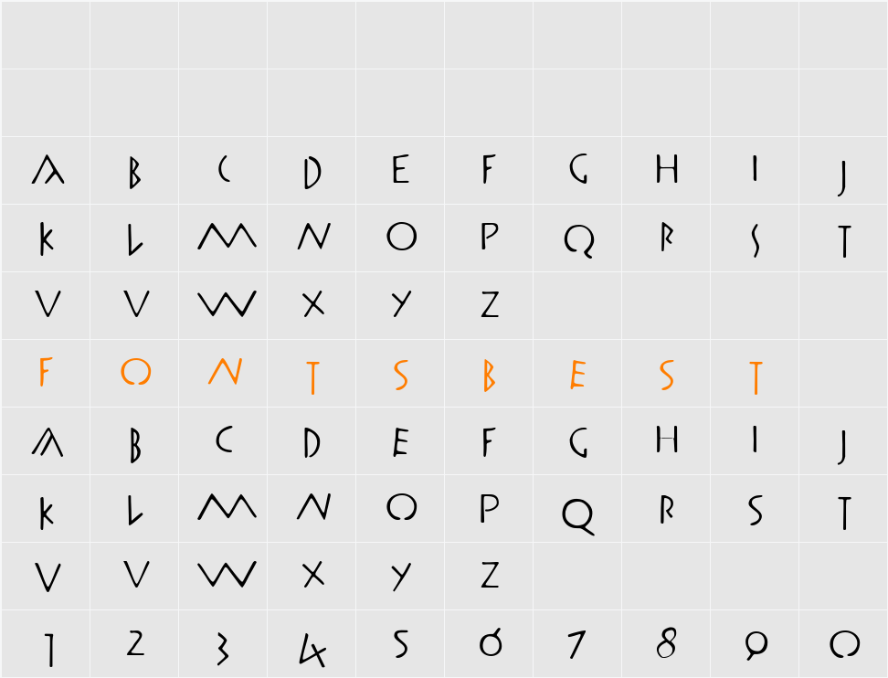 RomaMonumentalBC Character Map