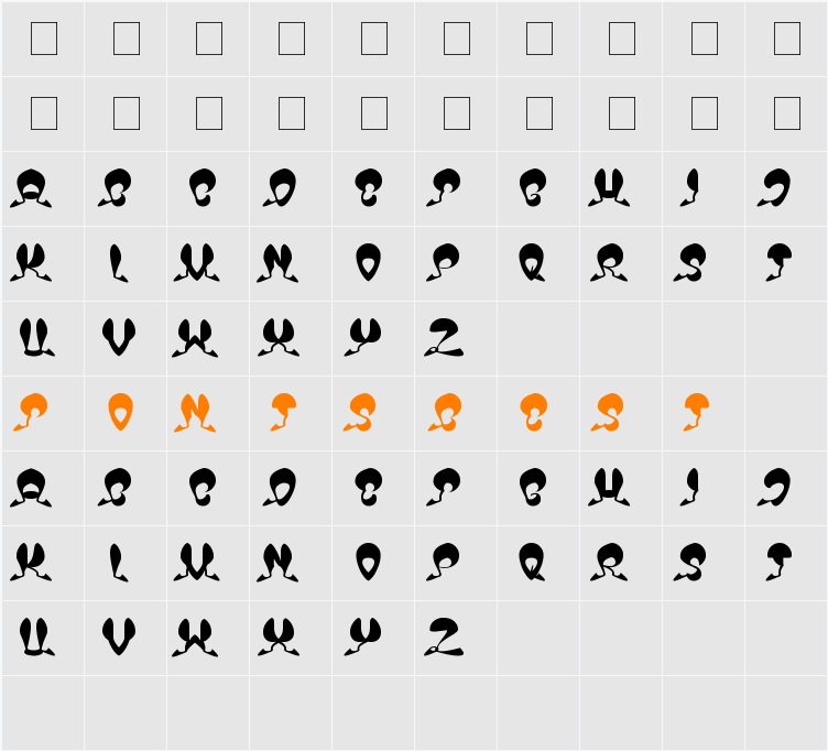OVER THE SKY Character Map