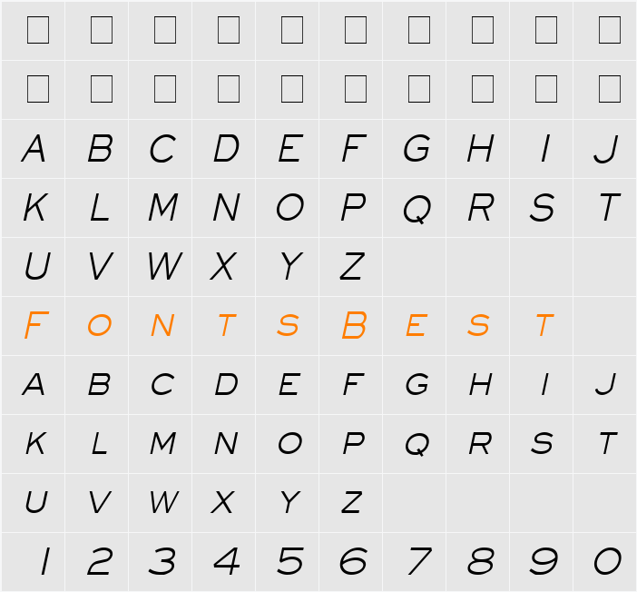 Eye glass Condensed Character Map