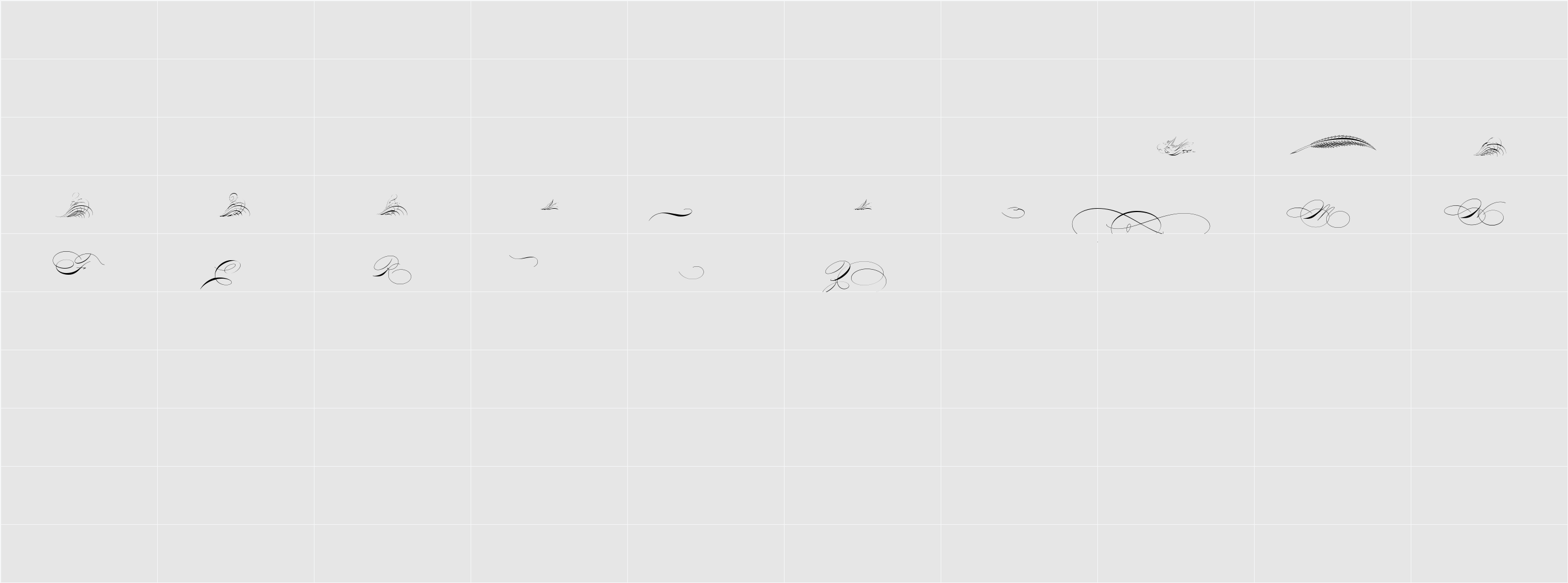Zaner Ornamental Character Map
