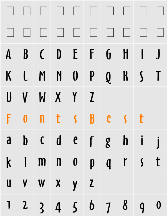 Hobby Wide Character Map