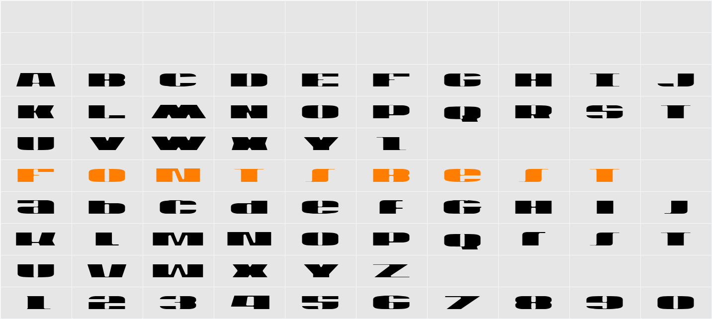 U.S.A. Light Character Map