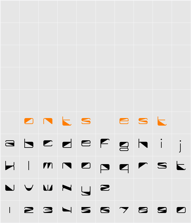 Half Cut Character Map
