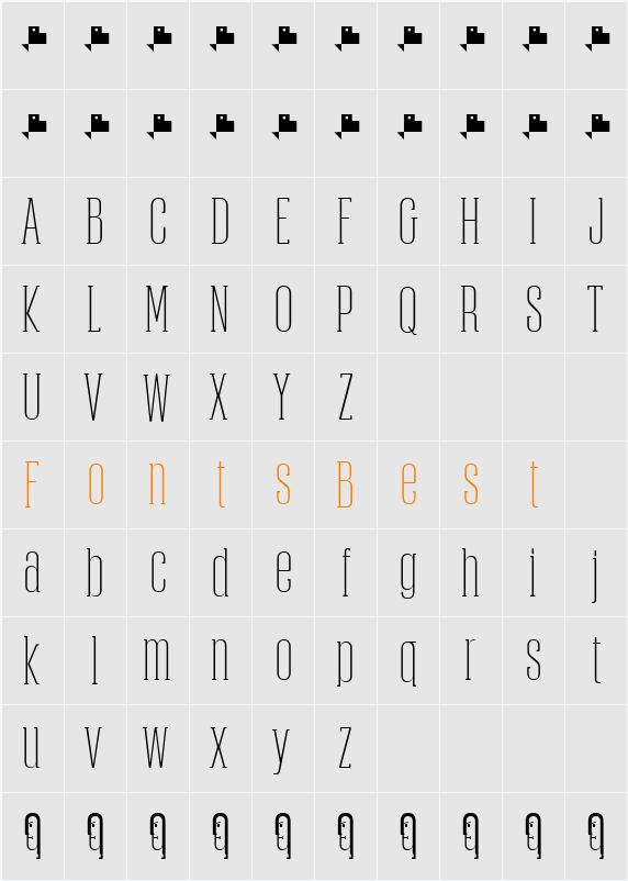 Obcecada Serif Character Map