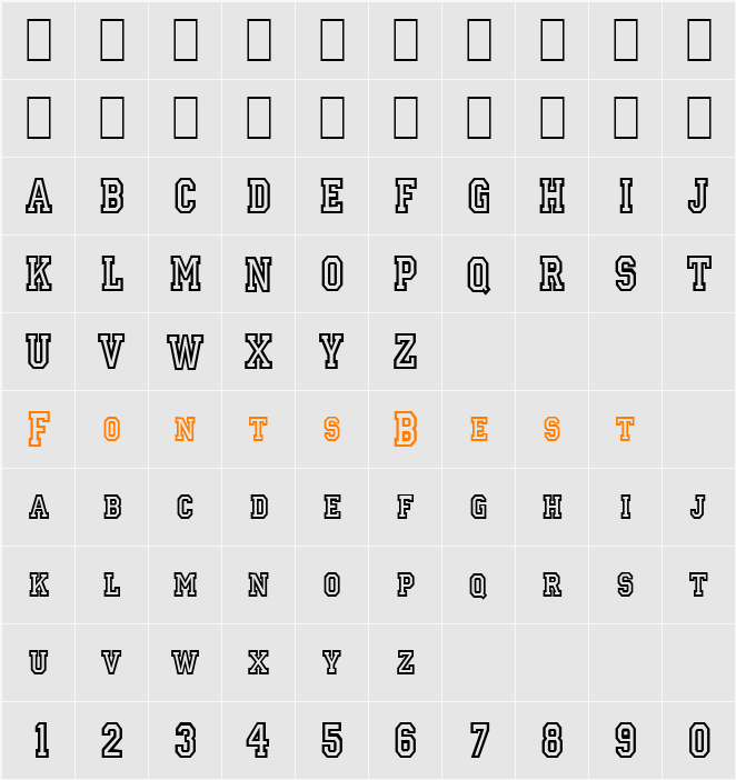 Princeton-Condensed Character Map