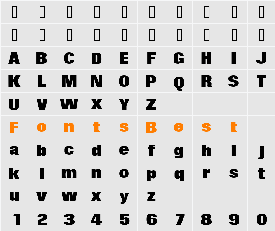 SurinDisplaySSi Character Map