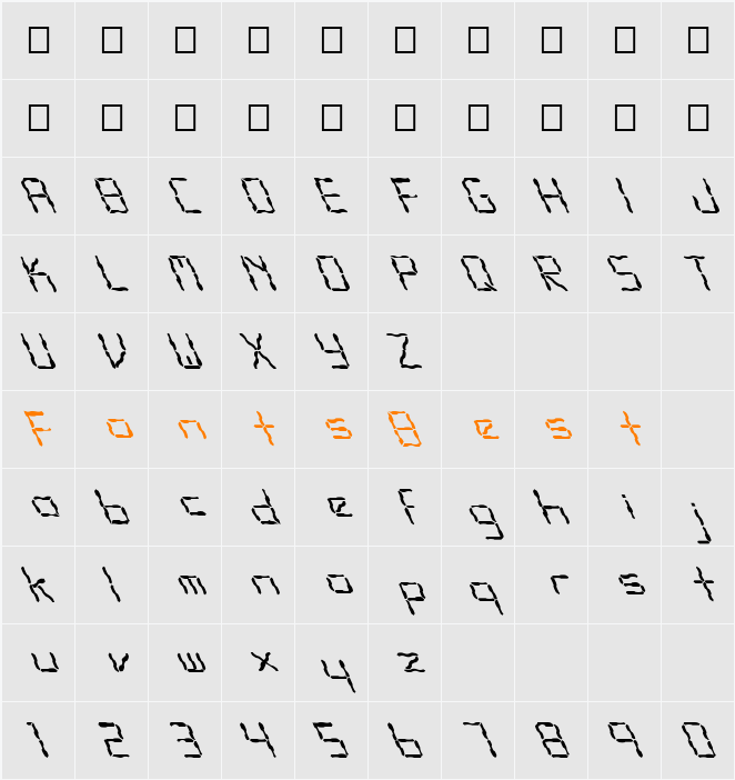 FZ DIGITAL 10 WAVEY LEFTY Character Map