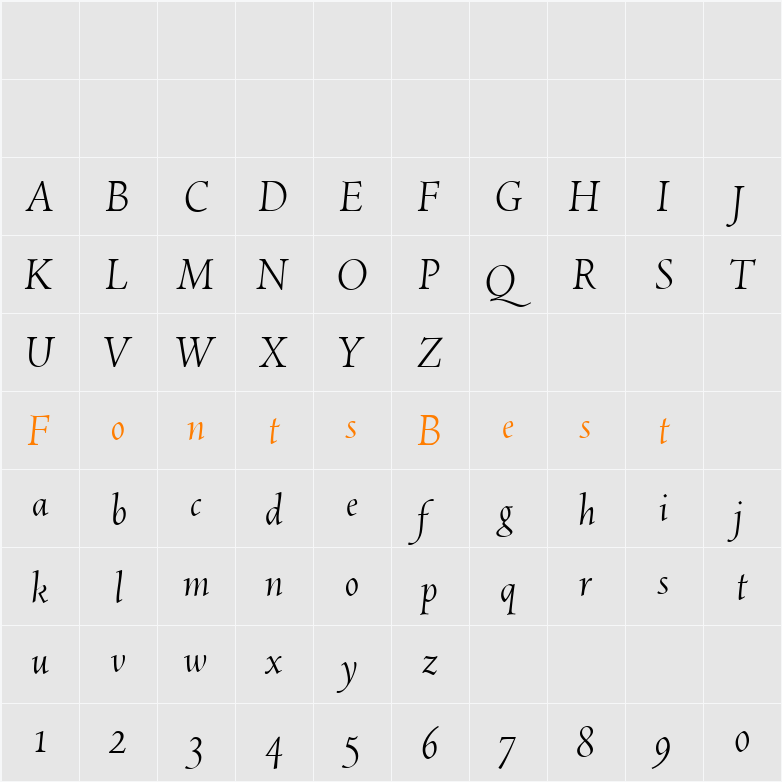 Spira-LightItalic Character Map