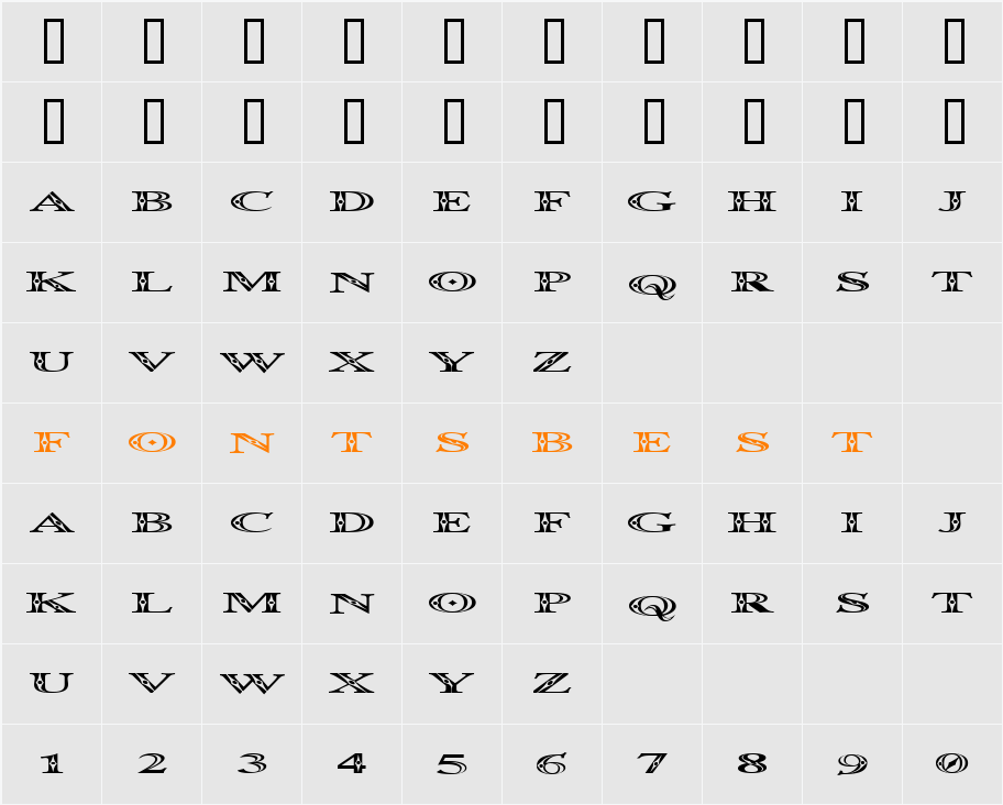 Occoluchi Spread Character Map