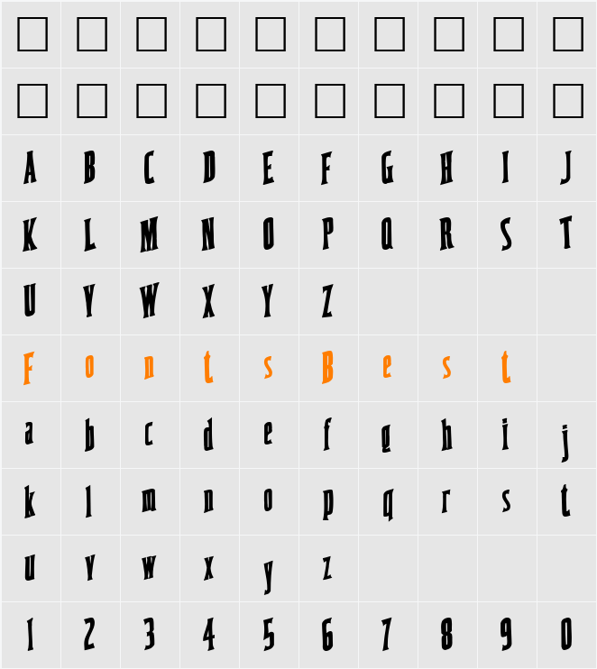 CoastWise67 Character Map