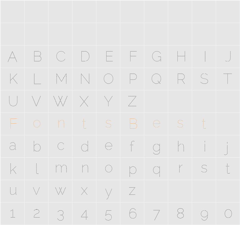 Raleway Dots  Character Map