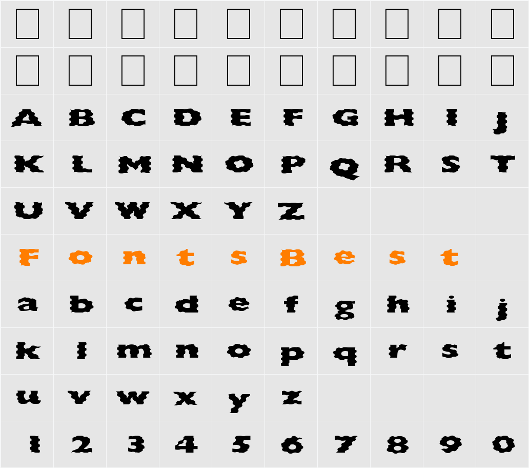 FZ BASIC 57 WAVEY EX Character Map